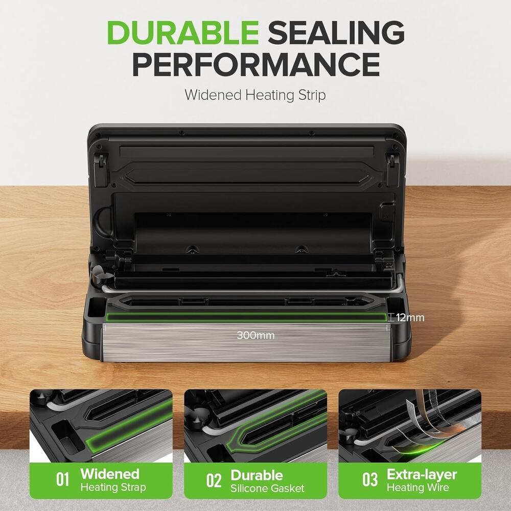 95kPa Vacuum Sealer Machine, Fully Automatic Food Sealer, Touch Display, 10-in-1 - Picture 4 of 6